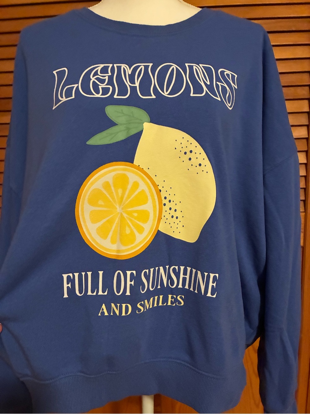 Grayson Threads Blue Sweatshirt with Lemon Graphic